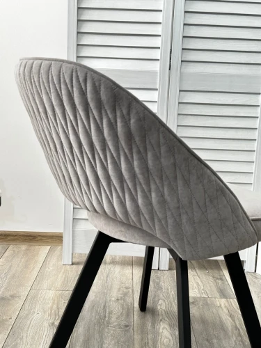 Стул DUNA 360 град. поворот. B22 Серый, велюр / черный каркас, М-City