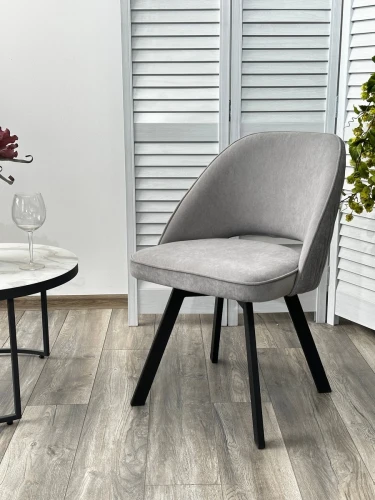 Стул DUNA 360 град. поворот. B22 Серый, велюр / черный каркас, М-City