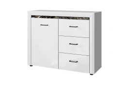 WHITEBLACK, Тумба 1D3S. Цвет БЕЛЫЙ / БЕЛЫЙ ГЛЯНЕЦ