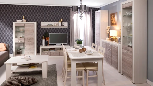 Стол раздвижной (II) , OLIVIA, цвет вудлайн крем