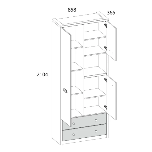Шкаф 3D2SN/D3,DIESEL , цвет дуб мадура/истамбул