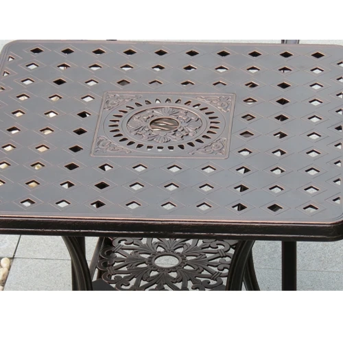 Обеденный комплект из литого алюминия Эскиз(78х78см) + 4 кресла Феникс