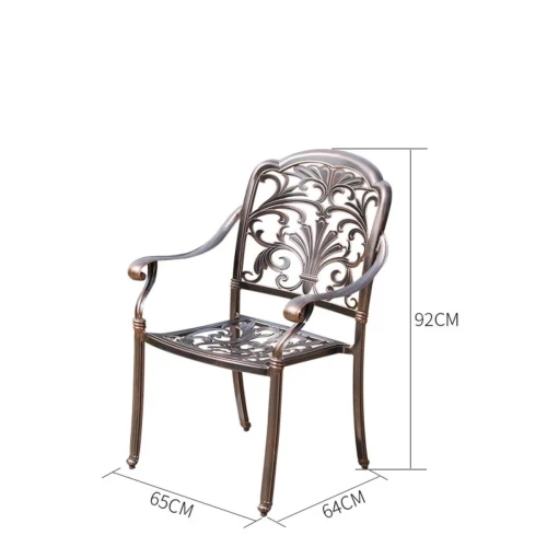 Обеденный комплект из литого алюминия стол Орхидея(120см) + 4 кресла Марбелья