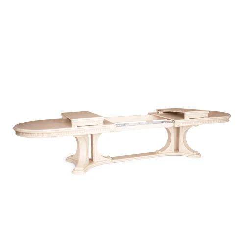 Стол VERSAL овальный бук, мдф, 300 (350/400) х 110 х 78 см, бежевый патина