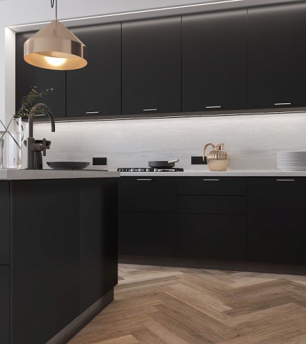 Модульная кухня Эстетик 4600 Коко Фаталь МДФ прямая