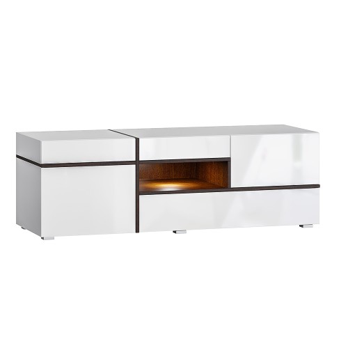 Тумба ТВ Мадера, Белый глянец холодный