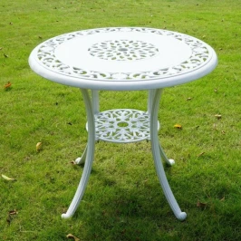 Стол круглый из литого алюминия ВИНТАЖ «VINTAGE» D80 арт.6065  -  White