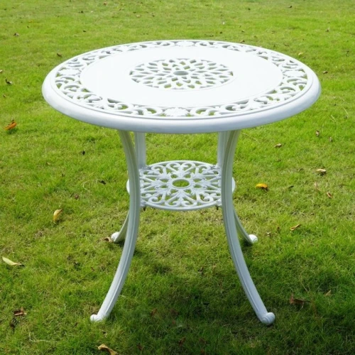 Стол круглый из литого алюминия ВИНТАЖ «VINTAGE» D80 арт.6065  -  White