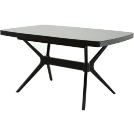 Стол «Оскар» 2м Керамика 140x90, Bayona Grey Natural, эмаль черная