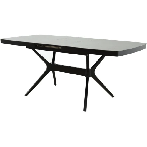 Стол «Оскар» 2м Керамика 140x90, Bayona Grey Natural, эмаль черная