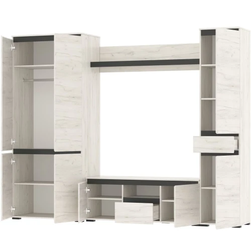 Тумба «Гретта» 2С1Я, Крафт белый/Антрацит