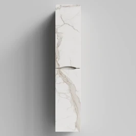 Пенал Лайт 30 подвесной, Мрамор Белый натур милк ПВХ 2537, правый