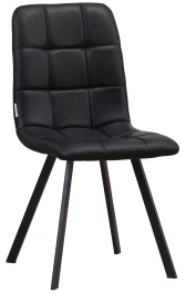 C919/DC809 Стул мягкий, ЧЕРНЫЙ#18-25 экокожа, каркас металл черный КВАДРАТ