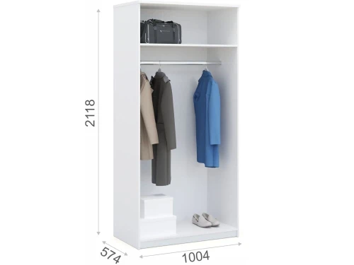 Шкаф «Аврора» 2дв, Белый/Ателье светлый