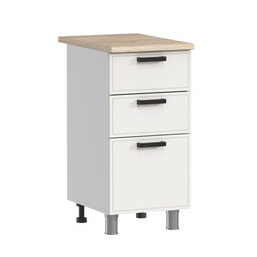 Готовая кухня ГК Аленушка 1,6м Магнолия Молочный/Молочный,скоба черный,черный