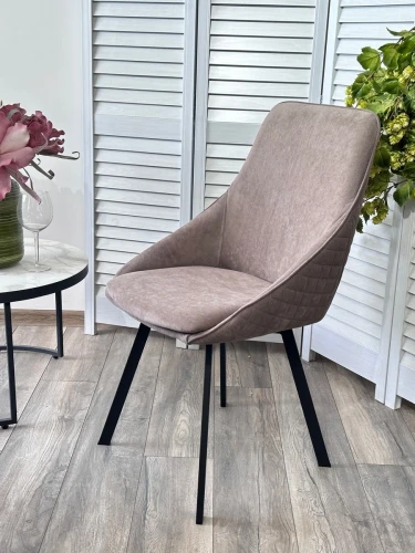 Стул CASA, 360 град. поворот. B5 Капучино, велюр / черный каркас,М-City