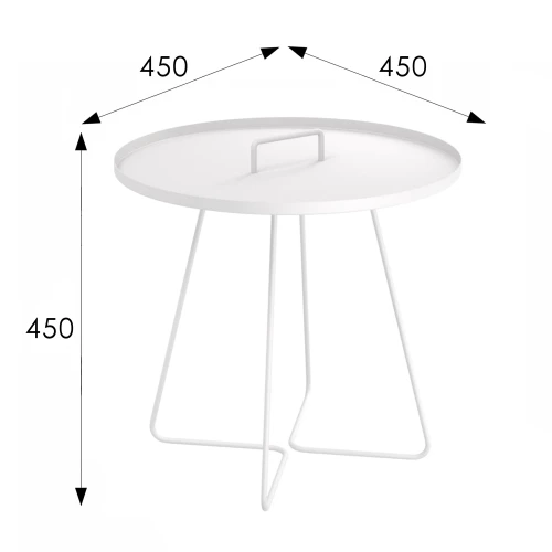 Столик журнальный SHT-CT42 белый муар