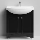 Тумба Адам 75 напольный, черный глянец Vodok с раковиной в комплекте