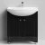 Тумба Адам 75 напольный, черный глянец Vodok с раковиной в комплекте
