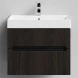 Тумба Бонум, 70 подвесной, Дуб цвет 20 Vodok с раковиной в комплекте