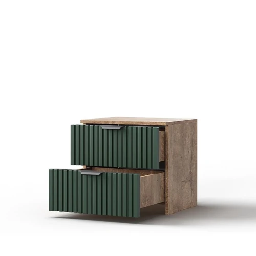 Спальня «Герта» КМК 0979, дуб канзас/зеленый матовый