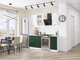 Кухонный гарнитур Дублин-04 Special White/Special Green Белый