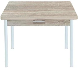 Симпл стол обеденный раскладной с ящиком / Дуб сонома/белый