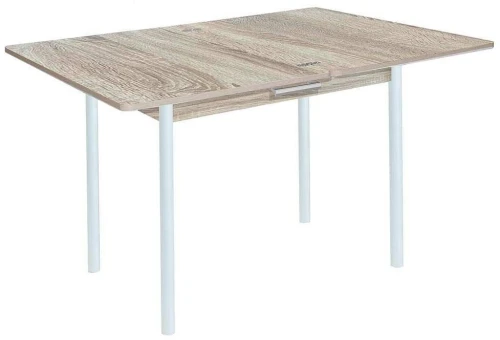 Симпл стол обеденный раскладной с ящиком / Дуб сонома/белый