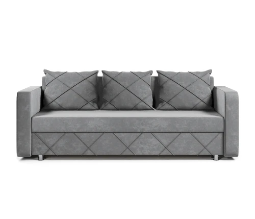 Диван еврокнижка Стелла велюр серый