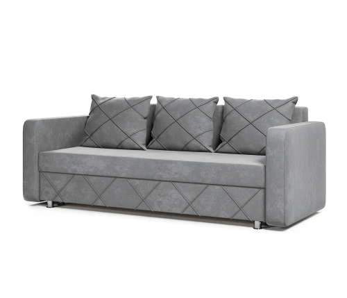 Диван еврокнижка Стелла велюр серый