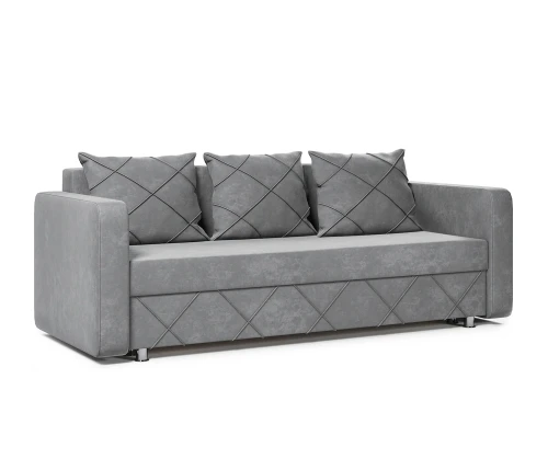 Диван еврокнижка Стелла велюр серый