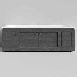 Экран-купе Лидер 1700, 2 раздвижные двери, Серый камень ПВХ 57806