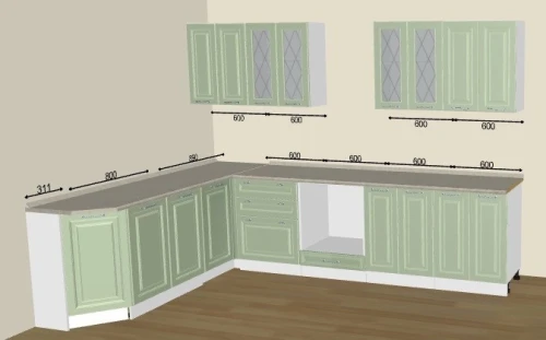 Угловая кухня Ницца дуб оливковый на заказ 3.0х2.1 м. от фабрики Виват