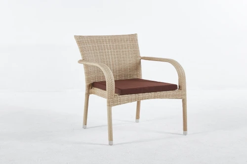 Обеденная Мебель из искусственного ротанга стол Сантос «SANTOS» и 4 стула-кресла Wood