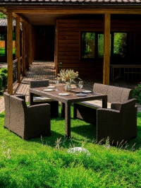 Комплект мебели GRAND LANA DINING L коричневый Комплект мебели GRAND LANA DINING L коричневый