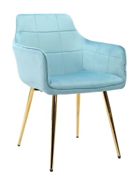 DC833 Стул мягкий с подлокотниками, АКВАМАРИН#G62-46 велюр, каркас металл золото DC833 Стул мягкий с подлокотниками, АКВАМАРИН#G62-46 велюр, каркас металл золото