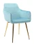 DC833 Стул мягкий с подлокотниками, АКВАМАРИН#G62-46 велюр, каркас металл золото