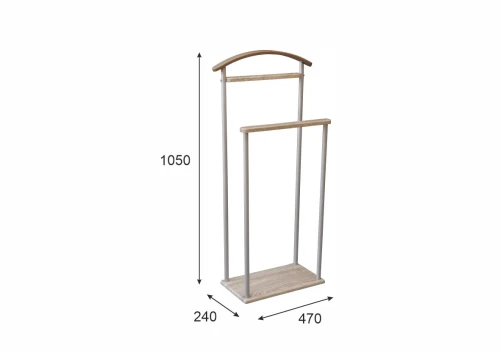 Вешалка костюмная Верис 4 металлик/дуб сонома