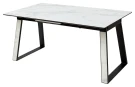 Стол Франк 160 БЕЛЫЙ МРАМОР, стекло / БЕЛЫЙ МРАМОР - ЧЕРНЫЙ, М-City Стол Франк 160 БЕЛЫЙ МРАМОР, стекло / БЕЛЫЙ МРАМОР - ЧЕРНЫЙ, М-City