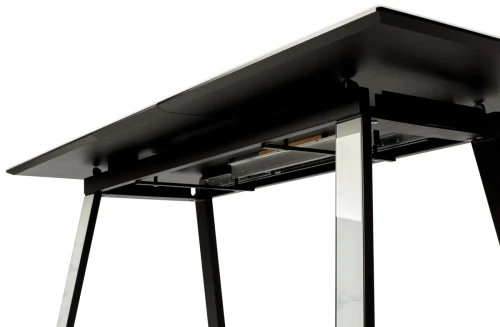 Стол Франк 160 БЕЛЫЙ МРАМОР, стекло / БЕЛЫЙ МРАМОР - ЧЕРНЫЙ, М-City
