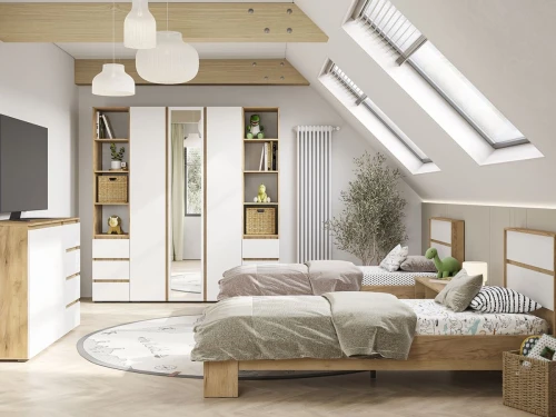 Шкаф-пенал «Хелен» ПН-01, белый/дуб крафт золотой