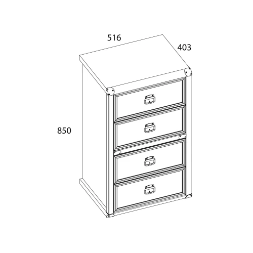 Комод 4S/50, MAGELLAN, цвет Сосна винтаж