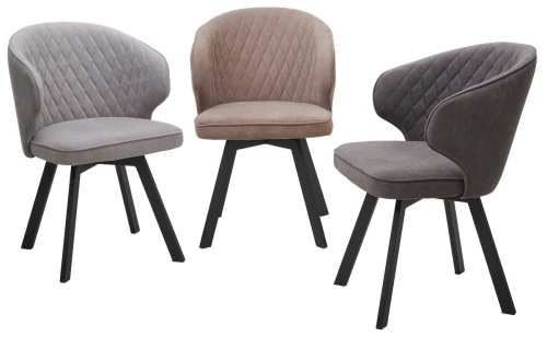 Стул SKAT 360 град. поворот. B22 Серый, велюр / черный каркас, М-City