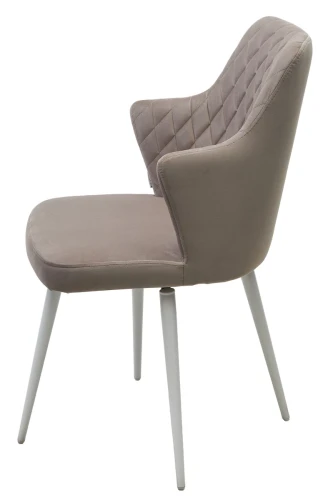 Стул HERMAN 360 град. ЛАТТЕ #25, велюр / белый каркас М-City