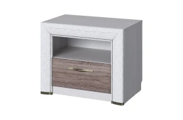 Тумба  прикроватная 1S, OLIVIA, цвет вудлайн крем/дуб анкона