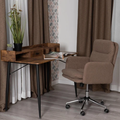 Кресло Dover хром букле, коричневый, barni cocoa