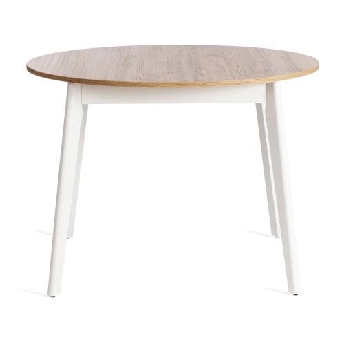 Стол обеденный SVELTO ЛДСП, опора-массив березы, 105 х 105 (140) х 74.5 см, Дуб Вотан/белый