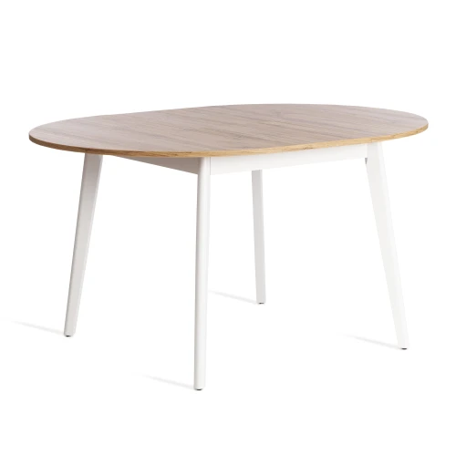 Стол обеденный SVELTO ЛДСП, опора-массив березы, 105 х 105 (140) х 74.5 см, Дуб Вотан/белый