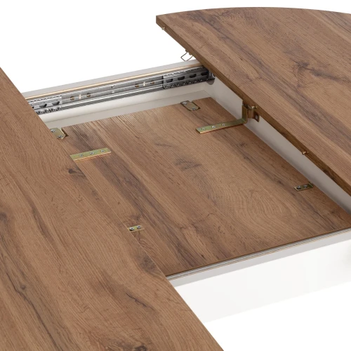 Стол обеденный SVELTO ЛДСП, опора-массив березы, 105 х 105 (140) х 74.5 см, Дуб Вотан/белый