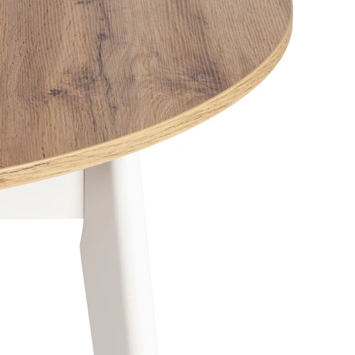 Стол обеденный SVELTO ЛДСП, опора-массив березы, 105 х 105 (140) х 74.5 см, Дуб Вотан/белый